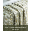 NICETOWN Grey Blackout Striped Pattern Curtains for Living Room, 52 x 84(100% Blackout – Gold Foil Leaf)