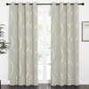 NICETOWN Grey Blackout Striped Pattern Curtains for Living Room, 52 x 84(1-natural)