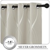 NICETOWN Grey Blackout Striped Pattern Curtains for Living Room, 52 x 84(1-natural)