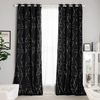 NICETOWN Grey Blackout Striped Pattern Curtains for Living Room, 52 x 84(2 – Black)