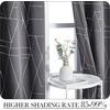 NICETOWN Grey Blackout Striped Pattern Curtains for Living Room, 52 x 84(2 – Grey)