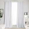 NICETOWN Grey Blackout Striped Pattern Curtains for Living Room, 52 x 84(2 – Greyish White)