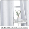NICETOWN Grey Blackout Striped Pattern Curtains for Living Room, 52 x 84(2 – Greyish White)