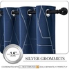 NICETOWN Grey Blackout Striped Pattern Curtains for Living Room, 52 x 84(2 – Navy)