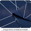 NICETOWN Grey Blackout Striped Pattern Curtains for Living Room, 52 x 84(2 – Navy)