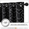 NICETOWN Grey Blackout Striped Pattern Curtains for Living Room, 52 x 84(3 – Black)