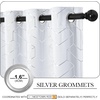 NICETOWN Grey Blackout Striped Pattern Curtains for Living Room, 52 x 84(3 – Greyish White)