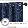 NICETOWN Grey Blackout Striped Pattern Curtains for Living Room, 52 x 84(3 – Navy)