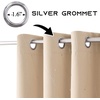 NICETOWN Grey Blackout Striped Pattern Curtains for Living Room, 52 x 84(Biscotti Beige)