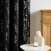 NICETOWN Grey Blackout Striped Pattern Curtains for Living Room, 52 x 84(Branch-100% Blackout Black)