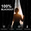 NICETOWN Grey Blackout Striped Pattern Curtains for Living Room, 52 x 84(Branch-100% Blackout Black)