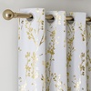 NICETOWN Grey Blackout Striped Pattern Curtains for Living Room, 52 x 84(Branch-100% Blackout Greyish White)