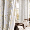NICETOWN Grey Blackout Striped Pattern Curtains for Living Room, 52 x 84(Branch-100% Blackout Greyish White)
