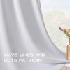 NICETOWN Grey Blackout Striped Pattern Curtains for Living Room, 52 x 84(Greyish White)