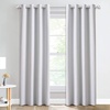 NICETOWN Grey Blackout Striped Pattern Curtains for Living Room, 52 x 84(Greyish White)