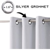 NICETOWN Grey Blackout Striped Pattern Curtains for Living Room, 52 x 84(Greyish White)