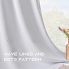NICETOWN Grey Blackout Striped Pattern Curtains for Living Room, 52 x 84(Greyishwhite)