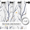NICETOWN Grey Blackout Striped Pattern Curtains for Living Room, 52 x 84(White&navy)