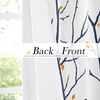NICETOWN Grey Blackout Striped Pattern Curtains for Living Room, 52 x 84(White&navy)