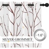 NICETOWN Grey Blackout Striped Pattern Curtains for Living Room, 52 x 84(White&taupe)