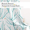 NICETOWN Grey Blackout Striped Pattern Curtains for Living Room, 52 x 84(White&teal)