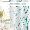 NICETOWN Grey Blackout Striped Pattern Curtains for Living Room, 52 x 84(White&teal)