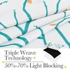 NICETOWN Grey Blackout Striped Pattern Curtains for Living Room, 52 x 84(White&teal)