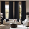 NICETOWN Grey Light Blocking Curtains 96 Inches Long 2 Panels for Living Room, Bedroom, Office Thermal Insulated Blackout Drapes Solid Grommet Noise Reducing Window Curtains, W40(Black)