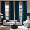 NICETOWN Grey Light Blocking Curtains 96 Inches Long 2 Panels for Living Room, Bedroom, Office Thermal Insulated Blackout Drapes Solid Grommet Noise Reducing Window Curtains, W40(Morrocan Blue)