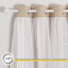 NICETOWN Kids Boys Blackout Curtains, Double-Deck Sheer Panel & Star Drapes for Living Room, Window Treatments with Tie Backs (Blue, 1 Pair, W52 x L95)(Biscotti Beige)