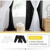 NICETOWN Kids Boys Blackout Curtains, Double-Deck Sheer Panel & Star Drapes for Living Room, Window Treatments with Tie Backs (Blue, 1 Pair, W52 x L95)(Black)