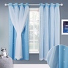 NICETOWN Kids Boys Blackout Curtains, Double-Deck Sheer Panel & Star Drapes for Living Room, Window Treatments with Tie Backs (Blue, 1 Pair, W52 x L95)(Blue)