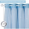 NICETOWN Kids Boys Blackout Curtains, Double-Deck Sheer Panel & Star Drapes for Living Room, Window Treatments with Tie Backs (Blue, 1 Pair, W52 x L95)(Blue)