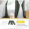 NICETOWN Kids Boys Blackout Curtains, Double-Deck Sheer Panel & Star Drapes for Living Room, Window Treatments with Tie Backs (Blue, 1 Pair, W52 x L95)(Dark Mallard)