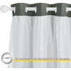 NICETOWN Kids Boys Blackout Curtains, Double-Deck Sheer Panel & Star Drapes for Living Room, Window Treatments with Tie Backs (Blue, 1 Pair, W52 x L95)(Dark Mallard)