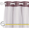 NICETOWN Kids Boys Blackout Curtains, Double-Deck Sheer Panel & Star Drapes for Living Room, Window Treatments with Tie Backs (Blue, 1 Pair, W52 x L95)(Dry Rose)