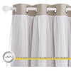 NICETOWN Kids Boys Blackout Curtains, Double-Deck Sheer Panel & Star Drapes for Living Room, Window Treatments with Tie Backs (Blue, 1 Pair, W52 x L95)(Faux Linen | Angora)