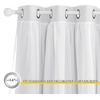 NICETOWN Kids Boys Blackout Curtains, Double-Deck Sheer Panel & Star Drapes for Living Room, Window Treatments with Tie Backs (Blue, 1 Pair, W52 x L95)(Faux Linen | Greyish White)