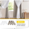 NICETOWN Kids Boys Blackout Curtains, Double-Deck Sheer Panel & Star Drapes for Living Room, Window Treatments with Tie Backs (Blue, 1 Pair, W52 x L95)(Faux Linen | Angora)