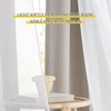 NICETOWN Kids Boys Blackout Curtains, Double-Deck Sheer Panel & Star Drapes for Living Room, Window Treatments with Tie Backs (Blue, 1 Pair, W52 x L95)(Faux Linen | Angora)
