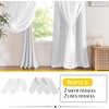NICETOWN Kids Boys Blackout Curtains, Double-Deck Sheer Panel & Star Drapes for Living Room, Window Treatments with Tie Backs (Blue, 1 Pair, W52 x L95)(Faux Linen | Greyish White)
