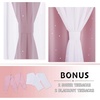 NICETOWN Kids Boys Blackout Curtains, Double-Deck Sheer Panel & Star Drapes for Living Room, Window Treatments with Tie Backs (Blue, 1 Pair, W52 x L95)(Lavender Pink)