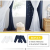 NICETOWN Kids Boys Blackout Curtains, Double-Deck Sheer Panel & Star Drapes for Living Room, Window Treatments with Tie Backs (Blue, 1 Pair, W52 x L95)(Navy)