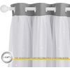 NICETOWN Kids Boys Blackout Curtains, Double-Deck Sheer Panel & Star Drapes for Living Room, Window Treatments with Tie Backs (Blue, 1 Pair, W52 x L95)(Silver Grey)