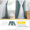NICETOWN Kids Boys Blackout Curtains, Double-Deck Sheer Panel & Star Drapes for Living Room, Window Treatments with Tie Backs (Blue, 1 Pair, W52 x L95)(Stormy Sea)