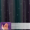 NICETOWN Kids Boys Blackout Curtains, Double-Deck Sheer Panel & Star Drapes for Living Room, Window Treatments with Tie Backs (Blue, 1 Pair, W52 x L95)(Teal & Purple)