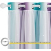 NICETOWN Kids Boys Blackout Curtains, Double-Deck Sheer Panel & Star Drapes for Living Room, Window Treatments with Tie Backs (Blue, 1 Pair, W52 x L95)(Teal & Purple)