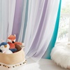NICETOWN Kids Boys Blackout Curtains, Double-Deck Sheer Panel & Star Drapes for Living Room, Window Treatments with Tie Backs (Blue, 1 Pair, W52 x L95)(Teal & Purple)