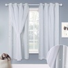 NICETOWN Kids Boys Blackout Curtains, Double-Deck Sheer Panel & Star Drapes for Living Room, Window Treatments with Tie Backs (Blue, 1 Pair, W52 x L95)(White)