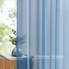 NICETOWN Patio Door Sheer Curtains 96 inch Length, Ring Top Voile Textured Airy Sheer Curtains and Drapes Elegant for Bedroom/Living Room Home Decor, Beige, 54 inch Wide, 2 Panels(Stone Blue)